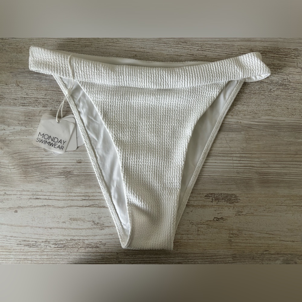 Monday Swimwear white high waisted bottoms
